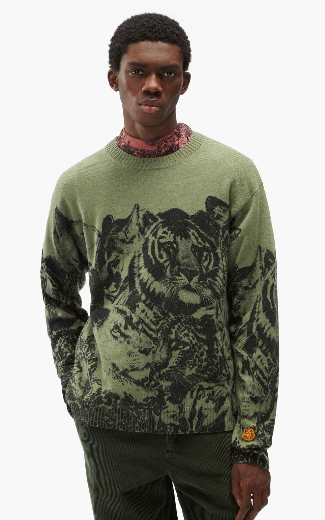 Kenzo Wildtigers loose wool Moška Pulover Svetlo Zelena SI-2273916